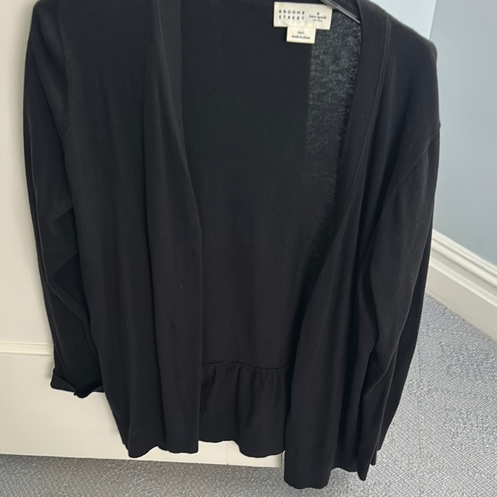 Kate Spade Black Open Front Cardigan